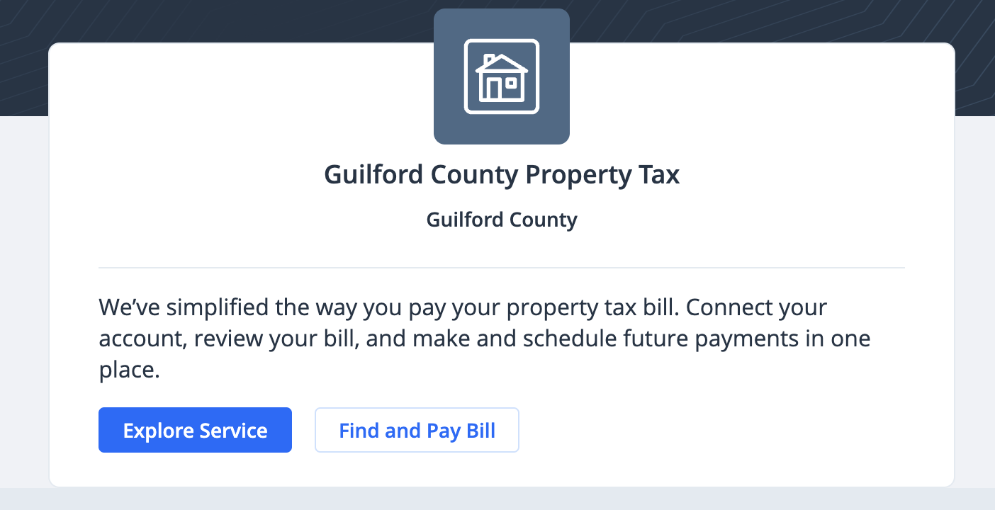 View a tax bill without paying myGuilfordCounty